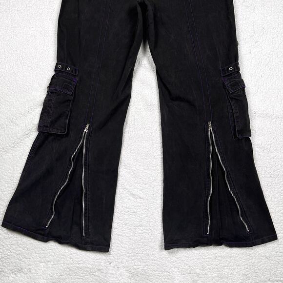 Vintage Tripp NYC Plaid Bondage Pants Mall Goth Wide Flare Leg Y2K Hot Topic - Picture 7 of 16